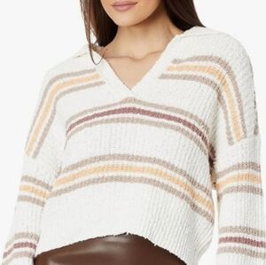 Free People Kennedy Rib-Knit Collared Pullover Sweater